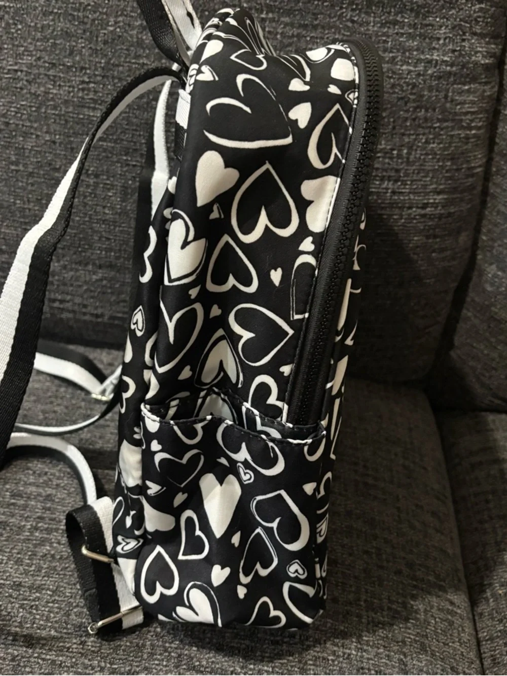 Brighton Black & White Heart Print Mini Backpack